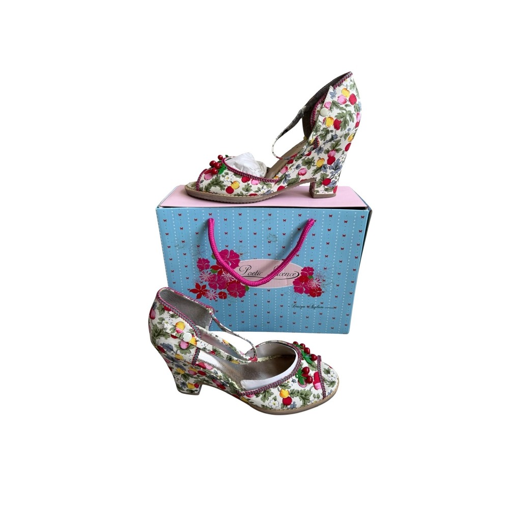 Poetic LicencePoetic Licence Sweet Shirley Temple Cherry Vegan Wedges Heels